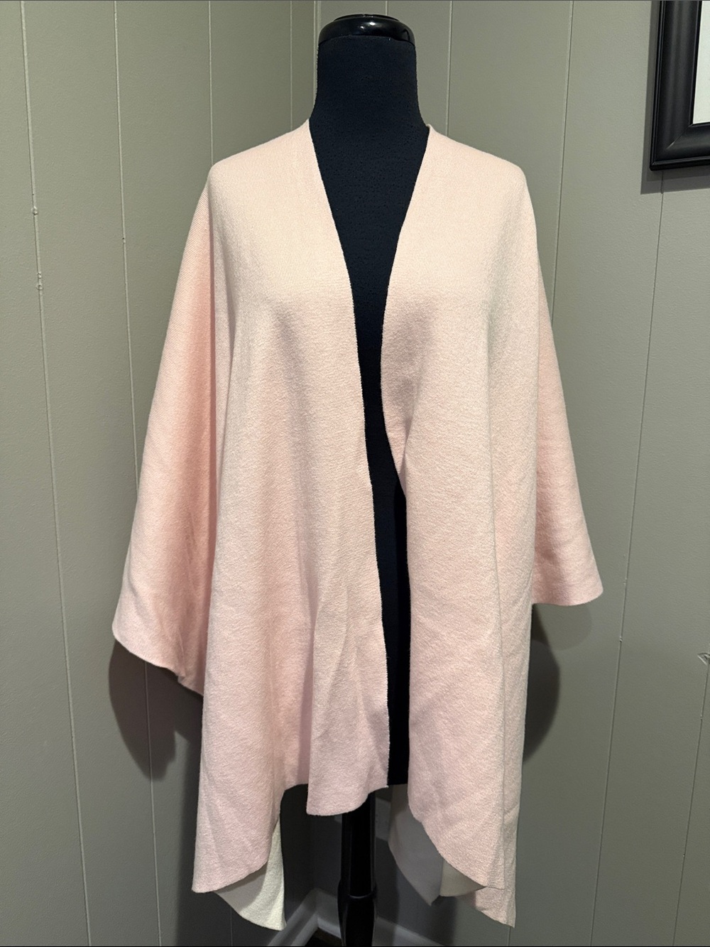 Martha Stewart Women’s One Size Missy Pale Pink Open-Front Draped Cardigan